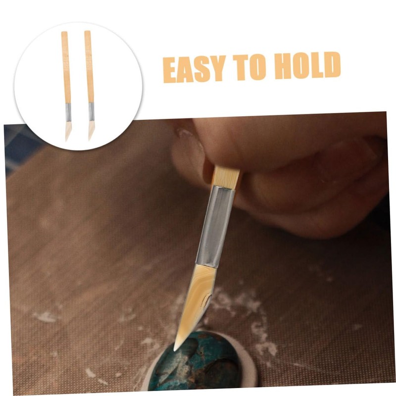 jojofuny 2Pcs Agate Jewelry Polishing Tool with Comfortable Handle Burnisher