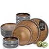 Solid 12-Piece Stoneware Dinnerware Set for 4 | Plate and