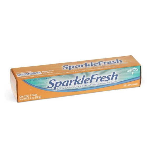 Medline SparkleFresh Lot of 12 Tubes Medline SparkleFresh Denture Adhesive