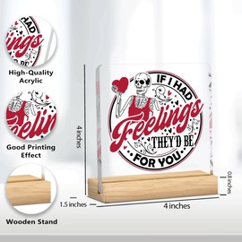 Romantic Valentines Gifts for Her Him Valentine Decorations for Home Office Funny Gifts for Girlfriend Boyfriend Couple Anniversary Birthday Valentines Day Clear Acrylic Desk Decor Sign 4 X 4 Inch