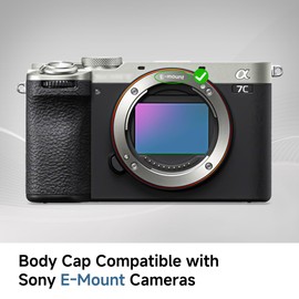 JJC E-Mount Body Cap & Rear Lens Cap Cover Kit for Sony A7 A7II A7III A7IV A7S II III A7R II III IV A7RV A7CR A7C II A6700 A6600 A6400 A6300 A6100 A6000 A1 II ZV-E10 II ZV-E1 & More Sony Camera & Lens