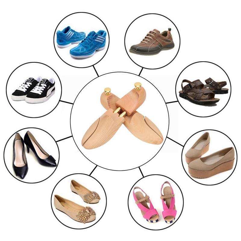 2Pcs Wood Anti Deformation Anti Wrinkle Adjustable Women Men Shoe