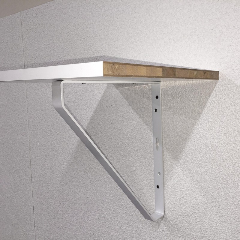 Wake Sangyo Triangle Shelf Bracket, White, 9.8 x 11.8 inches