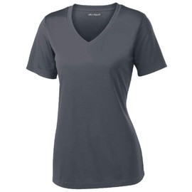 Women's Athletic All Sport V-Neck Tee Shirt in 12 Colors,XX-Large,Iron Grey