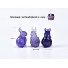 AMOYSTONE Stone Rabbit Figurines Purple Fluorite Bunny Crystal Statue Decor