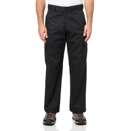 Dickies Relaxed Fit Cargo Work Pants, Black, 34 30