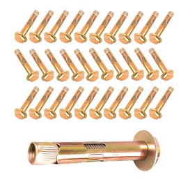 CHEERYMAGIC 30 Pcs Expansion Screw Bolts M6 x 8 x 60 mm Hex Nut Bolt Sleeve Anchor Bolts Carbon Steel Heavy Duty Concrete Masonry Brick Wall Fixings Plugs A30-PZLS