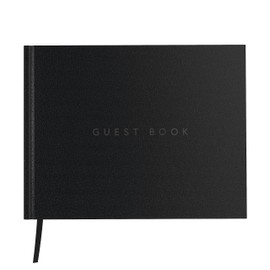 Useful Co. Classic Black Guest Book, Guest Book Alternative for Party, Sign in Book, Vacation Home, Funeral Guest Book, Hardbound Guestbook, Leather Cover, 112 Pages, 9 x 7 Inches