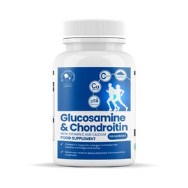 Glucosamine & Chondroitin: 120 Capsules - Supplement with High Strength Glucosamine Sulphate with Chondroitin, Vitamin C and Calcium for Joint Support, Made in UK, GMO Free