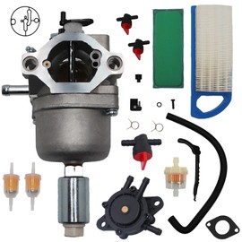 YJGZSVK Carburetor 18.5HP For Briggs Stratton LT1000 LT2000 DYT4000 Z225 Huskee LT4200 Riding Mower 42" Deck DLS3500 794572 791858 792358 14HP 17.5HP Air Pre Filter Fuel Shut Cut Off Valve Fuel Pump