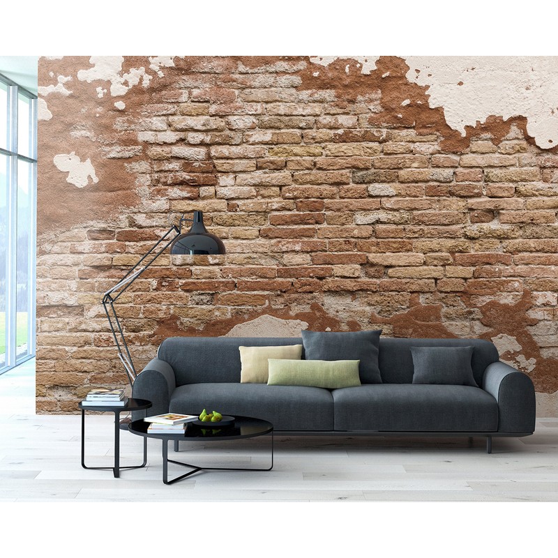 Wall Rogues WR50508 Distressed Brick Wall Mural, Brown