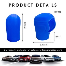 Wevdn 2 PCS Car Gear Shift Knob Cover, Silicone Comfortable Anti-Slip Car Knob Gear Stick Protector, Car Decorations Effectively Protects Stick Shift Knob, Car Interior Accessories (Blue, Style 2)