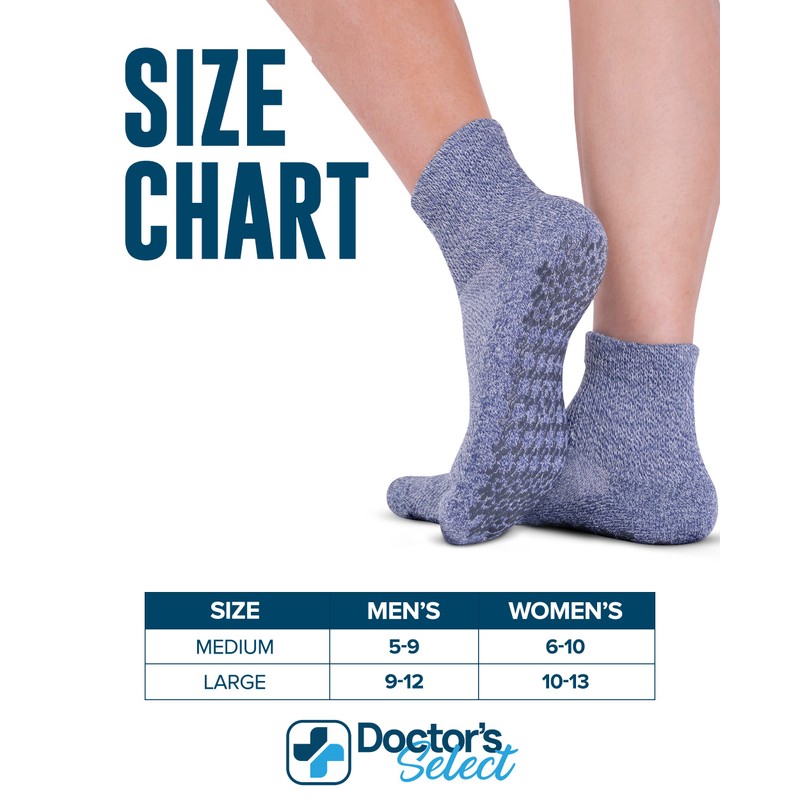 Doctor's Select DS Diab - Calcetines tobilleros + Grips-L-Grn/Gry/Blu/Tan