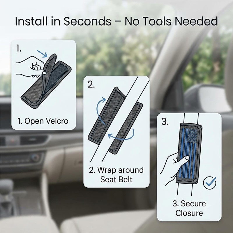 2PC Car Seat Belt Covers Pads,Seat Strap Pads,Royal Blue
