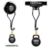MIKEDE 120 LBS Black Magnetic Hooks, 6 Pack Swivel Swing