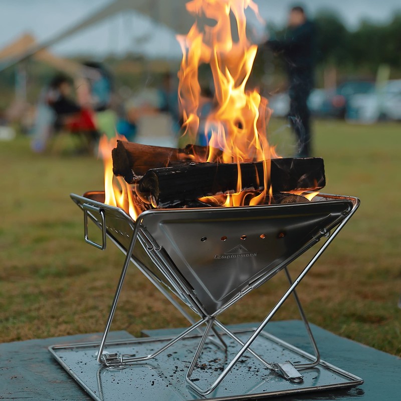 CAMPINGMOON 3-in-1 Portable Stainless Steel Wood Burning Grill and Fire