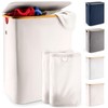LONBET Laundry Basket with Lid, Made from Breathable Fabric |