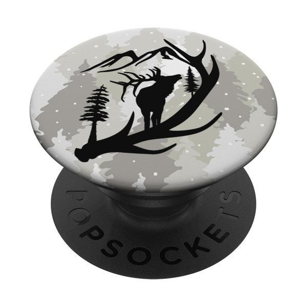 White Camo Elk Funny Buck Deer Hunting Mountain Forest Idea