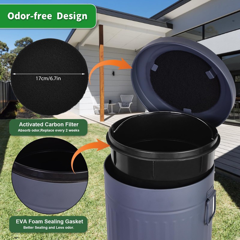 Umtiti Dog Poop Trash Can with Lid for Outdoors，3.2 Gallon