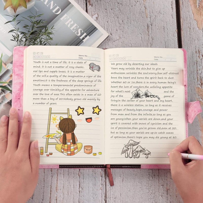 BDHYYM Diary with Lock for Girls, Diary Notebook with Pen