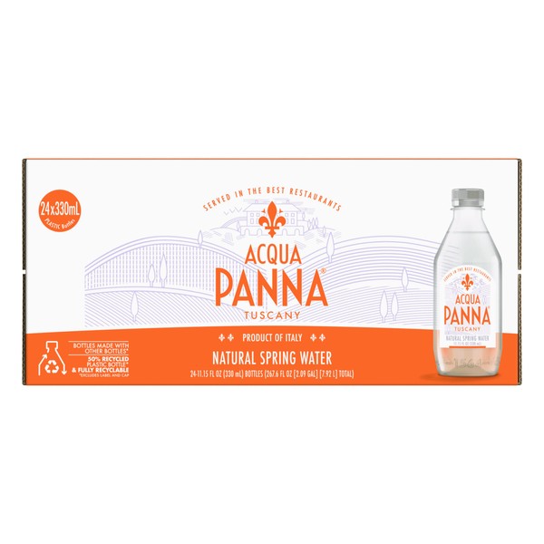Acqua Panna Natural Spring Water, 11.15 FL OZ Plastic Water Bottles (24 Count)