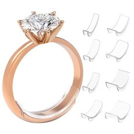 ZHEJIA Ring Size, Set of 8, Transparent, Anti-Slip, Fall Prevention, Ring Stand, Adjustable, Ring Adjuster, Clear, Ring Adjuster, Ring Rest, For Loose Rings, Adjustment Tool