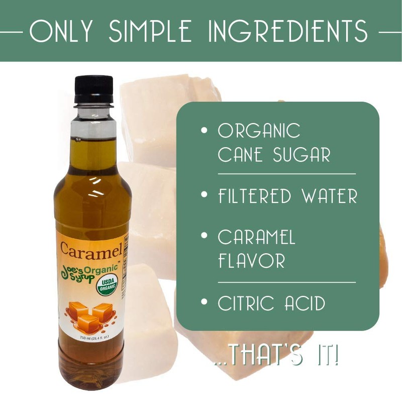 Joe’s Syrup Organic Flavored Syrup, Organic Caramel, 750 ml (3