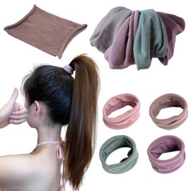 YUWENW Hair Elastic Thick Hair Band, Hair Clip, Set of 4, Non-marking Hair Tied Band, High Elasticity, Stretchable, Soft, Korean Style, Fashionable, Seamless, Simple, Non-Cut Rubber, Fashionable