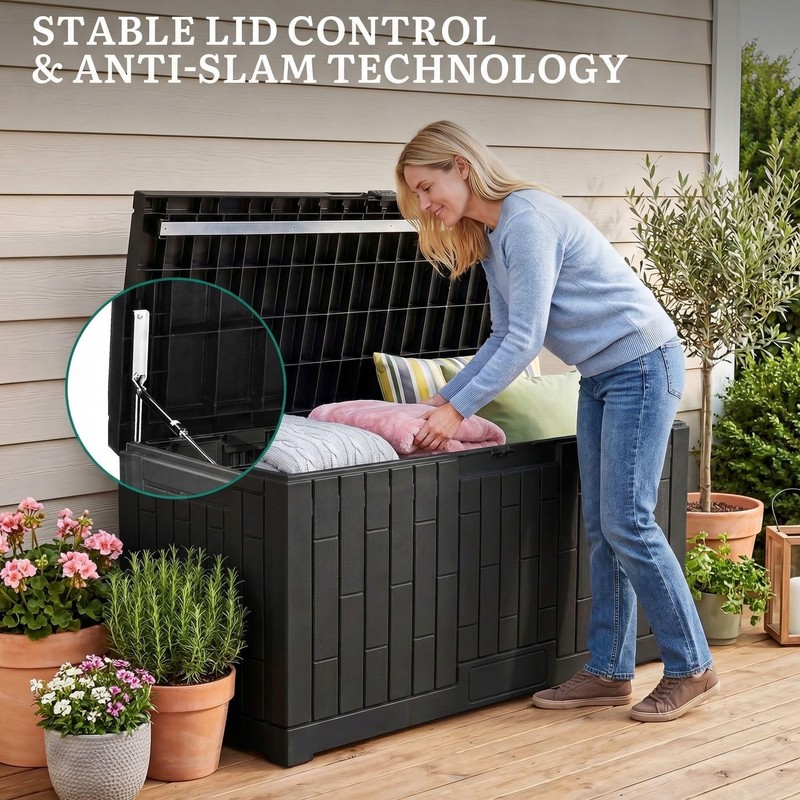 YITAHOME 120 Gallon Outdoor Storage Deck Box, Large Resin Patio