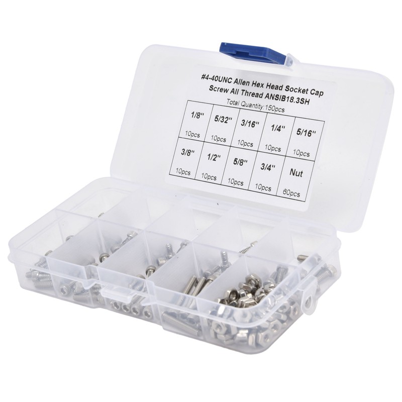 150Pcs Hex Socket Screw Nut Set Stainless Steel CorrosionResistant Industrial