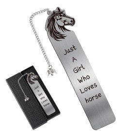 Berirexrion Horse Bookmark Gifts for Women - Funny Just A Girl Who Loves Horse Metal Book Marks Cute Animal Bookmarks Best Stuff Decor Reading Kids Daughter Students Teacher School Birthday Graduation