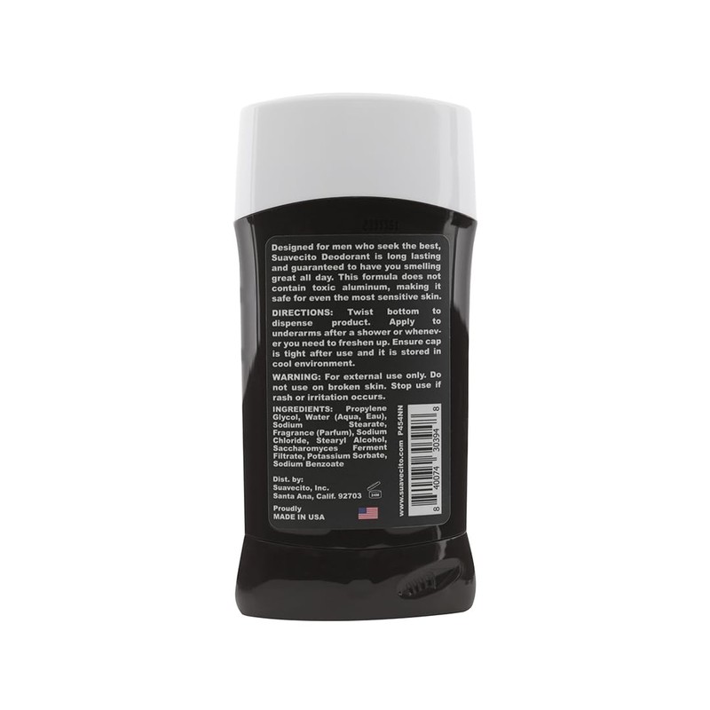 Suavecito Black Amber Scent Stick Deodorant Underarms Men's Grooming Aluminum