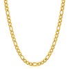 Fiusem 14k Gold plated Mens Chain Necklaces, Figaro Chains for