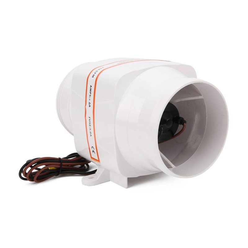 4in 270CFM Bilge Air Blower InLine Electric Waterproof White for