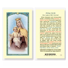 Prayer to Our Lady of Mt. Carmel Laminated Holy Cards, 25-Count Value Pack