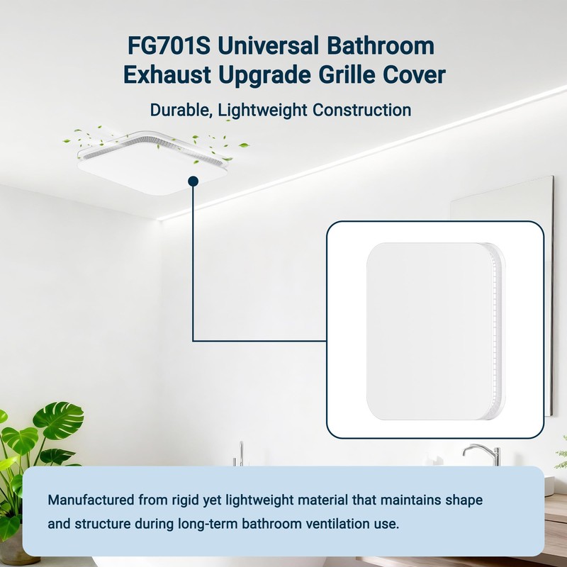 FG701S Square Bathroom Exhaust Fan Grille Cover Replacement, Ventilation Fan