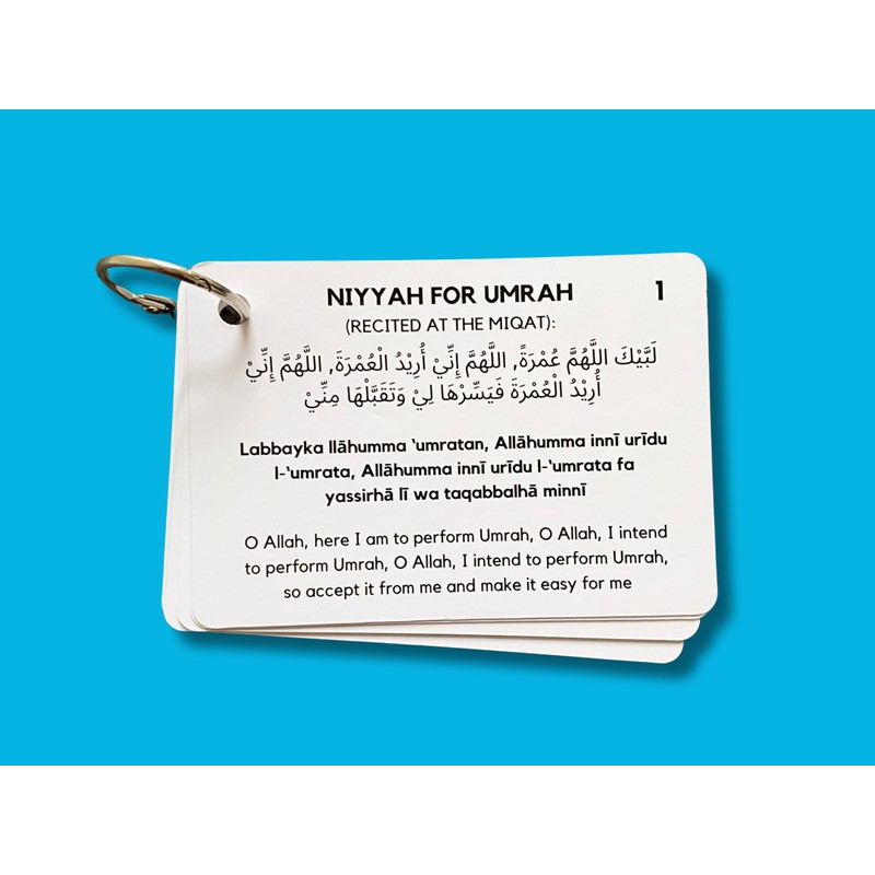 Umrah Dua Cards, Step by Step Guide Umrah Duas, Umrah