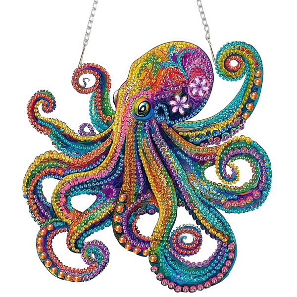 SENQAO Octopus Diamond Art Hanging Kit for Adult, Special Shaped