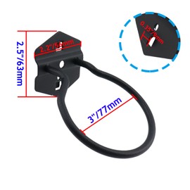 Rannb Pegboard Power Tool Holders Pegboard Hooks Heavy Duty Metal Steel 3/8" Square Hole Loop Peg Hooks Suitbale for 1.5" Spaced Pegboards Wall Hooks for Organizing Tools Black 3" Loop Dia- 2pcs