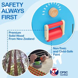 Monläurd® Wooden Lion Activity Wall Panel for Kids, Sensory Wall Toy, Activity Cube, Wall Toys for Toddlers 1-3, Playroom Toys, Daycare Furniture, Montessori Busy Board