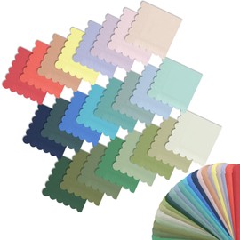 qiqee 24 Morandi Colors Cocktail Napkins 5x5inch Disposable Beverage, Wedding, Dinner, Birthday Party Dessert Wave Paper Napkins(120 Count)