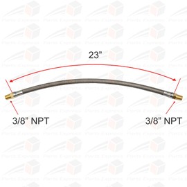 DUCO® PTFE STEAM HOSE w/SS BRAIDED FOR PRESSING MACHINES (3/8" MALE x MALE, 23" LONG)
