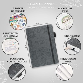 Legend Bucket List Journal – The Ultimate Notebook to Plan Adventures, Travels, Goals & Experiences – Bucketlist Book for Couples (Mystic Grey)