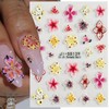 5D Embossed Flower Nail Art Stickers Hibiscus Nail Stickers Pink