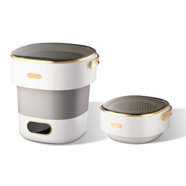 Portable Washing Machine, 13L Foldable Mini Washer with with 4 Modes and Spin Basket Deep Cleaning of Underwear Baby Clothes and Small Clothes for Apartments Dorm RV Travel Hotel Laundry