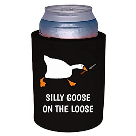 Silly Goose On The Loose Thick Foam Can Coolie (Black)