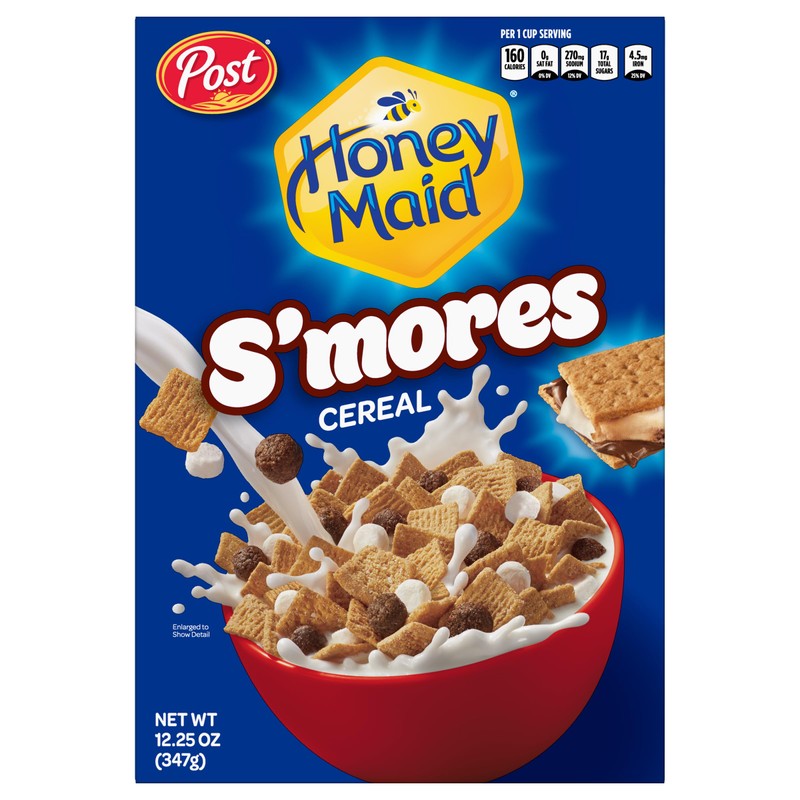 Post Honey Maid S'mores Breakfast Cereal Sweetened Corn and Wheat