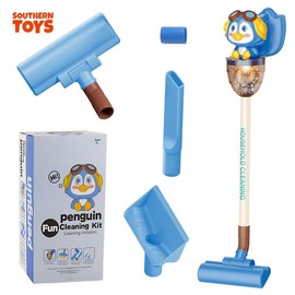 Southern toys 3 in 1 Home Electric Kids Cartoon Vacuum Cleaner, Vacuum Cleaner Toys for Preschoolers 2-6 Years, Play House Cleaning Playset with Music and Lights, Cartoon Theme, Birthday Gift for Kids:_Penguins