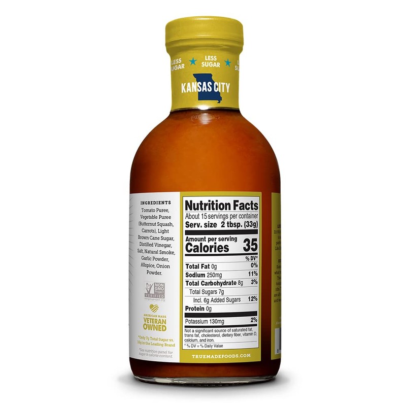 True Made Foods Kansas City Style Barbecue Sauce, Thick and