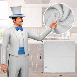 MR.SIGA Microfiber Cleaning Cloth, Commercial Towel Kitchen Cleaning Car Wash Cloth Cloth Cloth 12 Pack, White, Size 32 x 32 cm